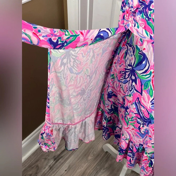 Lilly Pulitzer Florita Wrap Dress Small💜🩷 - Picture 11 of 16